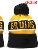 BRUINS Muts Noord-Amerikaanse hockeybal Team zijpatch Winterwol Sport gebreide muts Skull Caps A2