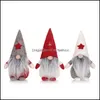 Décorations de Noël Noël Santa Peluche Poupée Visage À La Main Elf Nain Décoration Maison Cadeau Drop Livraison Jardin Fête Fête Supp DHQ09