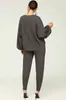 Kvinnors tvådelade byxor Seigurhry 2 -stycken för kvinnor Eleganta lounge sätter tröjor Lantern Sleeve Pullover Tracksuits With Pockets Streetwear T221012