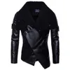 Cuero de los hombres Faux Leather Ropa de invierno tendencia abrigo de piel masculino estilo delgado coreano ropa de motocicleta cuello de piel chaqueta personalidad chaqueta de cuero irregular 221119