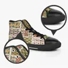 Мужчины повседневные кроссовки обувь Canvas Custom Shoes Women Fashion Black Orange Mid Cut Count Outdoor Oldoor Color59106851