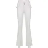 Spodnie damskie capris indie estetyka szczupłe spodnie o niskiej talii egirl vintage kieszenie solidne spodnie jesień 90. moda czarne spodnie 221119