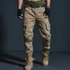 Calça masculina macacão masculino Multi Pocket Khaki Slim Tactical Troushers Casual Militar Uniform Men Falswarwar