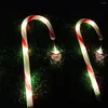 5 pièces lumières de noël en plein air canne à sucre lumière décor de jardin voie paysage solaire lampe de noël décoration