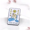 Pins Brooches Cartoon The Star Brooch For Girls Cute Fashion Personality Badge Paint Enamel Pin Square Designer Denim Shirt Bag Acc Dhbcj