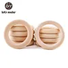 Zabawki zębów dziecięcych pozwól, aby 50pcs drewniane pierścienie DIY dostosuj 98705540 mm gładka powierzchnia naturalna klon drewniana ząb drewna ząbkowania za darmo 221119