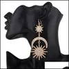 Lustre de lustre de luxo de luxo de lua de lua de brinco de estrela shinestone novo designer para mulheres j￳ias douradas boho vintage declara￧￣o gota de dhnre