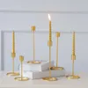 Держатели свечей европейская держателя золото одинокая голова кованая железо свеча романтическое украшение стола дома свадьба