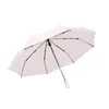 Clear Automatic Umbrella Três vezes espessada Cola preta preta Protetor solar revestimento de cor para mulheres menina J220722