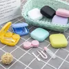 Lenskläder Macaron Color Eye Contact Es Case Girl Black Purple Kontakter Containerfodral med silikonpinnare Mini Pocket Box 221119