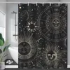 Cortinas de ducha, cortina de baño de tela, rubor, frase de sol y luna, misticismo abstracto moderno, accesorios de baño impermeables 221118