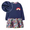 Girl's jurken springen meters herfst winter kinderen s meisjes regenboog kralen babykleding babykleding prinses peuter kostuum jurk verkopen 221118