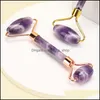 Inne domowe kobiety w ogrodzie Kamień Naturalny Jade twarz Roller Masr Amethyst Crystal Tiger Eye Aventurine Doublehead Rose Rose Quartz Dr Dhizi