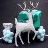 Décorations de Noël Crystal Reindeer Deer Decor Elk Figurine Ornement Holiday Animal Statue pour les cadeaux à la maison