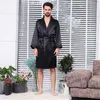 Roupa de sono masculina Bathrobe Bath Rayon Nightgown Summer Summer fino pijamas de mangas compridas