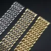 Edelstahl-Uhrenarmband, 12 mm, 14 mm, 16 mm, 18 mm, 20 mm, 22 mm, goldfarben, poliertes Herren-Luxus-Ersatzarmband aus Metall, 220622