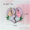 Pins Brooches European Buds Heart Shaped Brooches Cartoon Cigarette Lighter Creative Enamel Pins Alloy Brooch For Girls Denim Shirt Dh1Pu