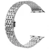 Smart Seven Bead Bead Diamond Chain Link Buckle Band Butterfly Clasp Clasp Bracelet Bracelet Fit Iwatch Series 8 7 6 SE 5 4 3 for Apple Watch 38 42 44 45mm Wristband