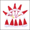 Kerstdecoraties Cartoon Kerstmis Santa Snowman Tabelgerei ER Fork Spoon Case Bags Decoraties Home Decor Geschenkdruppel Levering GA DHKNX