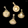 Hangende kettingen 5 stks/lot 316L roestvrij staal vergulde zeesterijconch scalop crab shell charme voor ketting sieraden diy maken retro