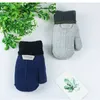 Luvas para os dedos do inverno Solides Solid Plus Velvet Halter para crianças Criança ao ar livre Mantenha as luvas de malha quente com corda 221118