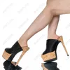 Ronticool Yeni Moda Kadın Platformu Slingback Sandals Seksi Stiletto Topuklu Peep Toe Güzel Siyah Parti Ayakkabıları bedenler Boyut 5-20