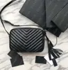 Lou bolsa para câmera bolsa preta bolsa de grife de luxo bolsa de couro genuíno bolsa de ombro feminina de pele de cordeiro sacoche messenger bolsa feminina design vintage moda borla Zig Zag