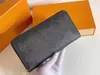 2023 Fashion women clutch wallet pu leather wallet single zipper wallets lady ladies long classical purse with orange box card 60017