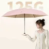 Nieuwe schattige handmatige paraplu voor meisjes 125 g lichtgewicht buitenzon vrouwen winddicht 5 vouwen kleine pocket J220722