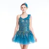 Stage Wear Ballet Dance Dress voor vrouwen pailletten tutu tupproeibare volwassen blauwe ballerina jurken kostuum JL1467