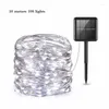 Strings Outdoor Solar Powered Copper Wire LED String Lights 20M 10M Waterproof Fairy For Christmas Garden Holiday Lamp Deco