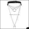 Pendant Necklaces Lock Pendant Collar Necklace O Ring Choker Chain For Woman Fashion Jewelry Pendants Street Style Drop Delivery Neck Dhbjx