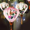 1PC Retro Vintage MidAutumn Silk Lanterns Japan Chińskie Wietnam Lantern Wzór kwiatowy Latarnię na festiwalową imprezę na świeżym powietrzu Q0810256470561