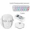 LED -ansiktsmask Beauty Skin Rejuvenation Photon Light 7 Colors Mask med nacketerapi rynka anti Acne Draw Skincare529