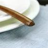 Long Handle Wooden Spoon and Fork Eco Friendly Iced Tea Espresso Mixing Stirring Teaspoon Dessert Honey Scoops