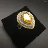 Cluster ringen mode drop-vormige diamanten ring high-end sfeer sfeer dames feest diner accessoires stuur moeder moederdag cadeau