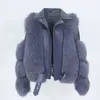 Futro dla kobiet Faux Menina Bonita prawdziwa kamizelka płaszcza zimowa kurtka Kobiet Naturalne oryginalne skórzane odzież wierzchnia Lokomotywa streetwearu 221119