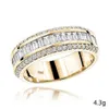 Longrui lichte luxe mode 14K gouden alternatieve diamantring met drie afvoeren simple247d2439590