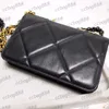 Kadın Designer 19 Serisi WOC Cüzdan Çantaları Lambskin İki Ton Altın/Gümüş Matelasse Zinciri Crossbody Omuz Kart Tutucu Çoklu Pochette Açık Çantası 19cm