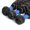 Extensões de cabelo humano da Malásia de ondas profundas duplas de tramas soltas 3 pacotes 12a yirubeauty tece 10-30 polegadas de cor natural