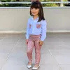 Kleidung Sets Kinder Mädchen Herbst Kleidung Outfits Langarm Weiße Bluse Hemd Rosa Pailletten Hosen Kinder Trainingsanzug 8y 221118