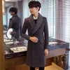 Misto Lana da Uomo Doppio Petto in Lana da Uomo Cappotto Collo in Pelliccia Giacca Invernale da Uomo Cappotti Nero Lungo Sottile Cappotto di Lana da Uomo Uomo BrandClothing WUJ1163 221119