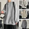 Hoodies للرجال Sweatshirts مقنعين سترة فضفاضة نسخة كورية من Trend Lazy Wind Top Sweater Student Hong Kong Solid Color Sweater Men 221119