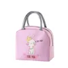 Cute Cartoon Animals Printed Kids Lunch Bag Reusable Insulated Bento Container Storage Pouch Student Lunch Tote Bags