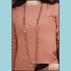 Annan ny stil dubbelskiktade halsband kristallblomma bladuttalande långt halsband för kvinnor grossist mode tillbehör smycken dhghl