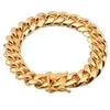 Charm Bracelets PVD plating gold thin cuban link chain bracelets for men digns