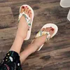 Mode dames slippers lente en zomer boheems satijnen bandplatform wedge slippers flipflops strandschoenen ontwerper schoenen j220716