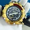 Invicto Mens Sports Quartz Watch Reserve Bolt Zeus Hohlaushöhle personalisiertes Drehschalter wasserdicht Alle Hände können 57 mm bedienen können