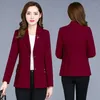 Vestes pour femmes d'âge moyen veste pour femme 2022 col de costume lâche décontracté printemps automne manteau vêtements d'extérieur mode mère haut