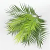 Fleurs décoratives 1 pc 9 Fourchette 50 cm En Plastique Artificielle Feuille De Palmier Plantes Vert Désert Tropical Faux Plante Jardin De Mariage Maison Jungle Party